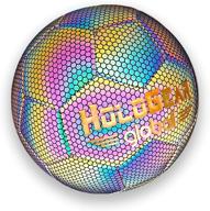 hologear™ reflective soccer ball with holographic glow - light up camera flash for night games - perfect toy for kids, boys and girls - multi-color glow - great for hoop gifts and toys logo