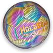 hologear™ reflective soccer ball with holographic glow - light up camera flash for night games - perfect toy for kids, boys and girls - multi-color glow - great for hoop gifts and toys logo