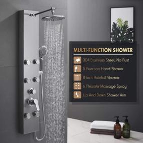 img 2 attached to Upgrade Your Shower With ROVOGO Stainless Steel Shower Panel System Featuring Rainfall Shower, Body Jets And Handheld Wand