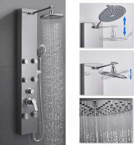 img 1 attached to Upgrade Your Shower With ROVOGO Stainless Steel Shower Panel System Featuring Rainfall Shower, Body Jets And Handheld Wand