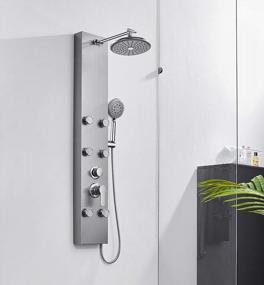 img 3 attached to Upgrade Your Shower With ROVOGO Stainless Steel Shower Panel System Featuring Rainfall Shower, Body Jets And Handheld Wand