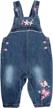 adorable baby girls denim overalls with bow for ages 3m-3yrs by peacolate logo