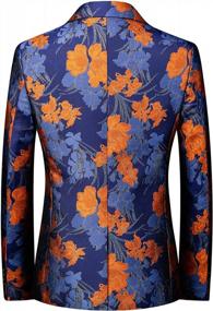 img 2 attached to Men'S Jacquard Flower Blazer Stylish Casual Slim Fit Jacket Coat