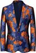 men's jacquard flower blazer stylish casual slim fit jacket coat logo