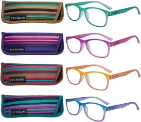 img 4 attached to EYEGUARD 4 Pack Reading Glasses For Women Fashion Colorful Gradient Readers