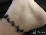 img 1 attached to 🖤 Handmade Black Onyx Color Bead Anklet or Bracelet: Exquisite 20-26 cm Accessory for Women, Teens, and Girls review by Brad King