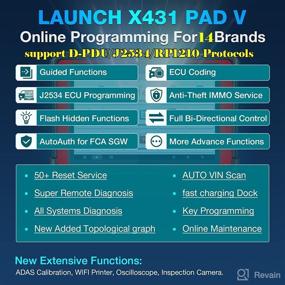 img 3 attached to LAUNCH X431 PAD V Automotive Scan Tool with ECU Online Programming & Coding, J2534 Programming, Topology Map, Intelligent Diagnostics, Full Bi-Directional Control, and 50+ Services