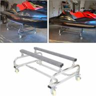 1000lbs capacity hecasa jet ski dolly stand w/ adjustable carpeted bunks & four casters - perfect for sea-doo, yamaha, kawasaki boat storage trailers! logo