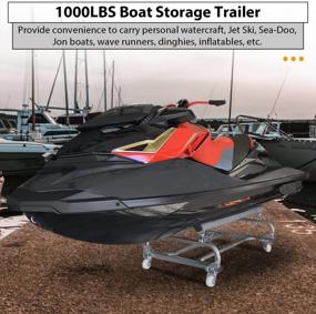 img 3 attached to 1000Lbs Capacity HECASA Jet Ski Dolly Stand W/ Adjustable Carpeted Bunks & Four Casters - Perfect For Sea-Doo, Yamaha, Kawasaki Boat Storage Trailers!