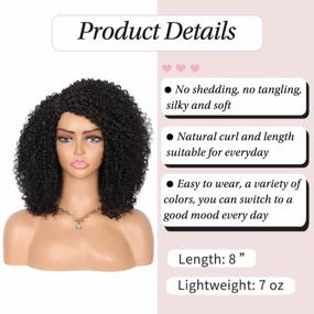 img 1 attached to Premium Synthetic Hair Wig: Kalyss Black Afro Kinky Curly For Natural Looking Women'S Hair
