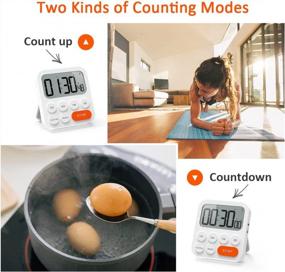 img 1 attached to 99 Hour Digital Kitchen Timer W/ Large LCD Display & Loud Alarm - LIORQUE Magnetic Count Up Countdown Timer