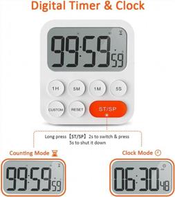 img 2 attached to 99 Hour Digital Kitchen Timer W/ Large LCD Display & Loud Alarm - LIORQUE Magnetic Count Up Countdown Timer