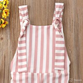 img 2 attached to Striped Bell-Bottom Jumpsuit Romper Overalls Pants Outfits for Toddler Baby Girls