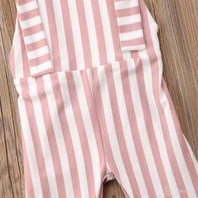 img 1 attached to Striped Bell-Bottom Jumpsuit Romper Overalls Pants Outfits for Toddler Baby Girls