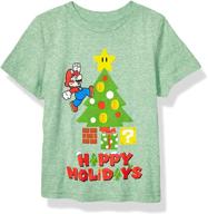 nintendo little mario vibes heather boys' clothing : tops, tees & shirts logo