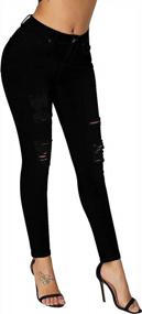 img 3 attached to Roswear Women'S Distressed Skinny Jeans With Mid Rise And Ripped Detailing - Essential Wardrobe Piece