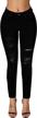 roswear women's distressed skinny jeans with mid rise and ripped detailing - essential wardrobe piece logo