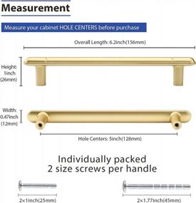 img 2 attached to Обновите свою кухню и ванную комнату с помощью 5-дюймовых ручек шкафа LONTAN - мебельная фурнитура из матовой латуни для современного и современного вида - упаковка из 10 штук