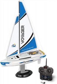 img 3 attached to RC-Controlled Blue Wind-Powered Sailboat: PLAYSTEAM Voyager 280 - 17.5" Tall
