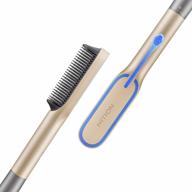nition hot hair straightening brush with argan oil and tourmaline for fast styling and anti-scald protection - up to 450°f (lcd display with 6 temperatures) logo