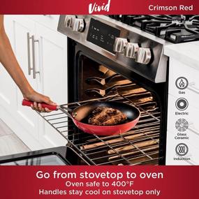 img 1 attached to Ninja C28000 Foodi NeverStick Vivid 8-Piece Nonstick Cookware Set With Lids, Oven Safe To 400°F, Cool-Touch Handles - Crimson Red