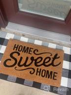img 1 attached to Add Rustic Charm With KaHouen Buffalo Check Rug - Black & White Plaid (23.6"X51.2") For Kitchen/Living/Bed/Dining Room Layered Door Mats review by Justin Ellingson