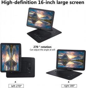 img 1 attached to 📀 YOOHOO 17.9'' Large Portable DVD/CD Player - 15.6'' 270°Swivel LCD Screen, Long Battery Life, CD/DVD/SD/USB Support