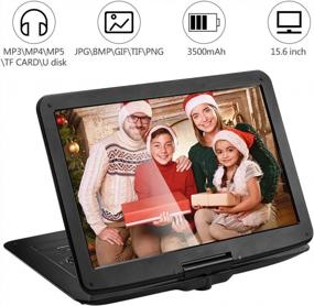img 3 attached to 📀 YOOHOO 17.9'' Large Portable DVD/CD Player - 15.6'' 270°Swivel LCD Screen, Long Battery Life, CD/DVD/SD/USB Support