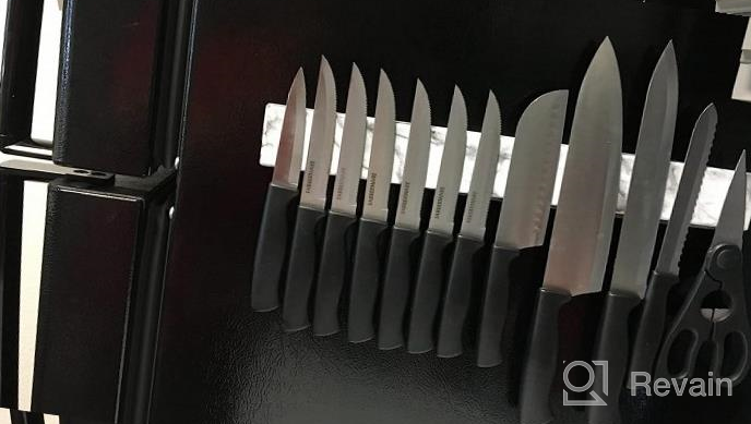 img 1 attached to 16-Inch Stainless Steel Magnetic Knife Strip For Wall Mounting - Powerful Knife Holder And Organizer For Secure Knife Storage And Display In Kitchen - Multipurpose Bar For Hanging Knives (Black) review by Harry Jenkins