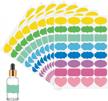 fancy shape self-adhesive colored label stickers - 256 small blank writable labels for essential oil bottles, jars, and food containers - ideal for gift tags and organization logo