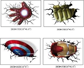 img 3 attached to 🦸 Superhero Shield Wall Decals - Vinyl Murals for Children's Cartoon Themed Bedroom or Living Room - Superhero Decal Wall Sticker Decoration (15.7X23.7 inch / 40X60 CM)