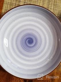 img 6 attached to KitchenTour Ceramic Pasta Bowls - Large Salad Bowls Porcelain Serving Bowl Set 26 Ounce - 8 Inch Soup Bowl - Dishwasher And Microwave Safe - Set Of 6, Assorted Warm Colors