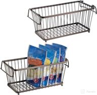 📦 efficient space-saving solution: mdesign stackable metal wire storage organizer bin basket - 2 pack, bronze логотип