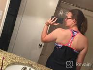 img 1 attached to Women'S Tankini Top With Striped Floral Print, Blouson Style, Push-Up Padding, And T-Back Design In Sizes S-XXXL By Dearlove review by Swami Alcaraz