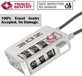 img 3 attached to TSA-Approved 3-Digit Luggage Cable Locks - Small Combination Padlock, Ideal for Travel (Silver, 2-Pack)