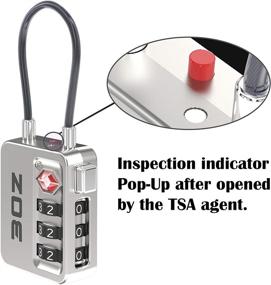 img 2 attached to TSA-Approved 3-Digit Luggage Cable Locks - Small Combination Padlock, Ideal for Travel (Silver, 2-Pack)
