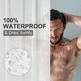 img 2 attached to 🚿 AmazerBath 72x72 Plastic Frosted Shower Curtain Liner: Waterproof and Magnetically Secured PEVA Cute Shower Liner for Lightweight and Stylish Bathroom Decor
