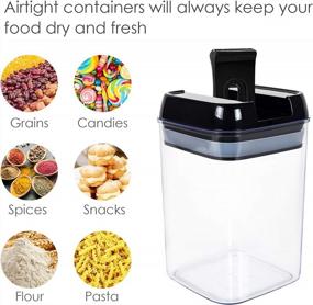 img 2 attached to Vtopmart 7 Piece BPA Free Airtight Plastic Cereal Storage Containers With Easy Lock Lids, 24 Labels For Kitchen Pantry Organization And Storage - Black