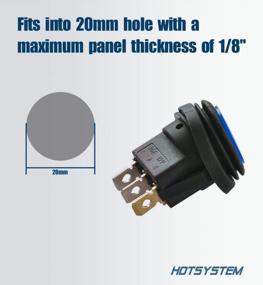 img 2 attached to Синий 5-Pack DC12V 20A SPST вкл/выкл водонепроницаемый круглый кулисный тумблер со светодиодной подсветкой 3 контакта для автомобиля, грузовика, морской лодки