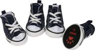 🐾 gle2016 pet shoes: stylish anti-slip denim sneaker booties for active puppies (4pcs) логотип