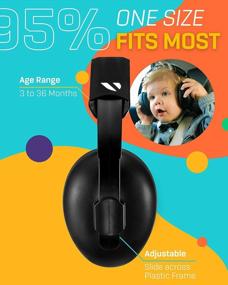 img 2 attached to Protect Your Baby'S Ears With Baby Ear Muffs - Midnight Black - 22DB NRR - Ideal For Airplane & Fireworks - Suitable For Infant & Toddler - Noise Cancelling Headphones - 3 Months To 3 Years