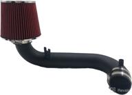 🚀 high-performance cold air intake kit with filter for honda civic 2001-2005 dx/lx/ex/gx/vp at/mt 1.7l (black tube & red filter) logo