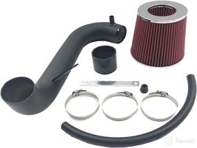 img 2 attached to 🚀 High-Performance Cold Air Intake Kit with Filter for Honda Civic 2001-2005 DX/LX/EX/GX/VP AT/MT 1.7L (Black Tube & Red Filter)