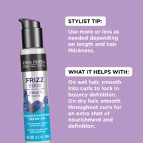 img 2 attached to John Frieda Dream Curls Cream Oil, Anti-Frizz Formula for Hydrating Curly, Frizzy Hair, Nourishing Dry and Damaged Hair, Promotes Bouncy Curls, 3.5 fl oz