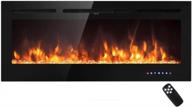 arlime 50” recessed electric fireplace 750w/1500w wall mounted & in wall, smokeless electric stove heater with remote control touch screen, 9 flame color, temperature control & timer linear fireplace logo