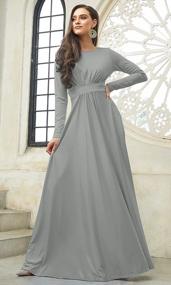 img 3 attached to Empire Waist Flowy Long Sleeve Party Gown For Women - Perfect For Fall And Winter Occasions