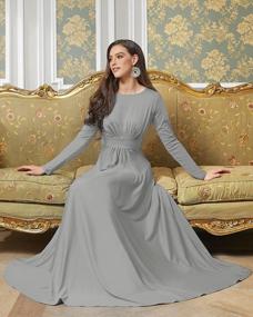 img 1 attached to Empire Waist Flowy Long Sleeve Party Gown For Women - Perfect For Fall And Winter Occasions