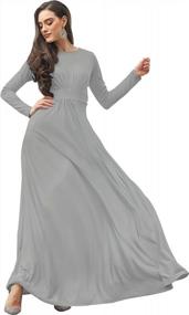 img 4 attached to Empire Waist Flowy Long Sleeve Party Gown For Women - Perfect For Fall And Winter Occasions