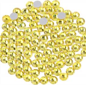 img 4 attached to Luminous Lemon Yellow Rhinestones: 1440 Pcs Of Flat Back Crystal Gems Sized 1.3Mm-6.5Mm (SS10) By Beadsland