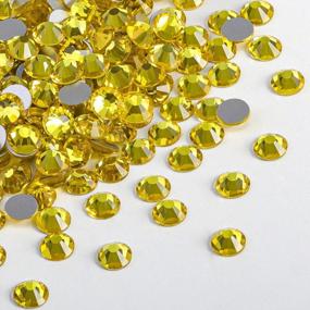 img 3 attached to Luminous Lemon Yellow Rhinestones: 1440 Pcs Of Flat Back Crystal Gems Sized 1.3Mm-6.5Mm (SS10) By Beadsland